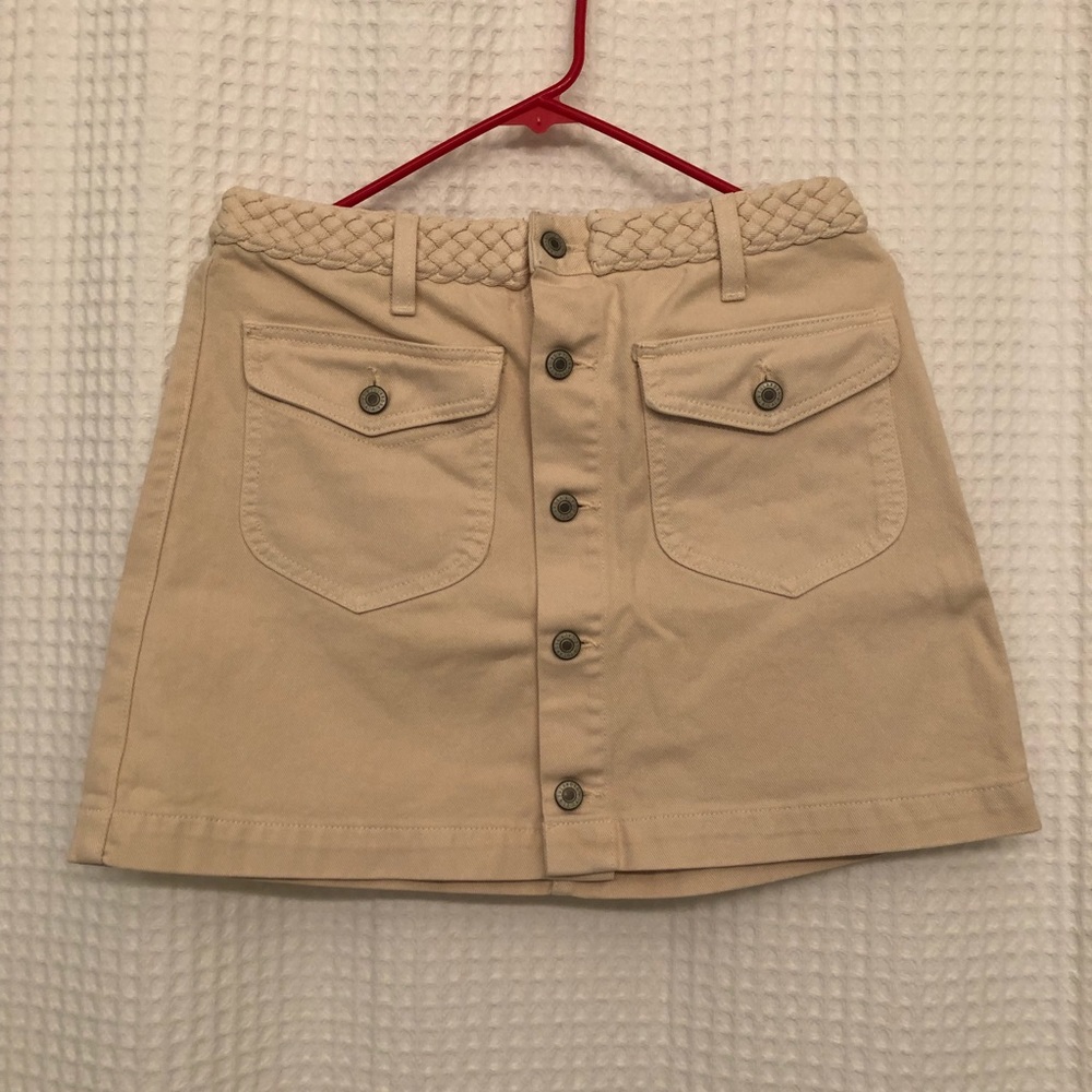 Tularosa off-white denim A-Line mini skirt